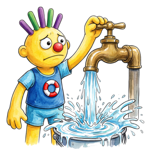Llave de agua cerrada espejeada