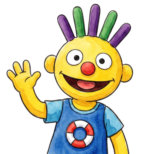 Ilustración de Felipín saludando alegremente en la despedida