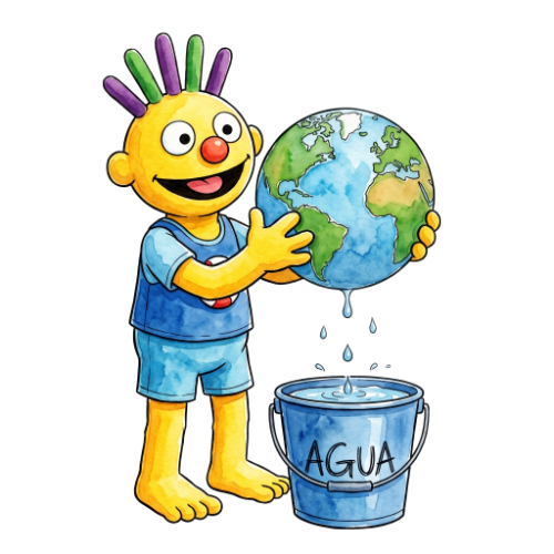 Felipín protegiendo al planeta Tierra con amor
